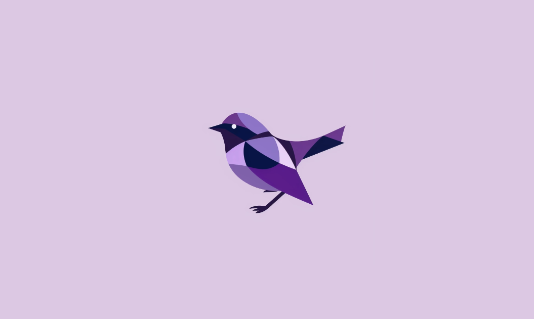 Flat geometric vector graphic logo of bird