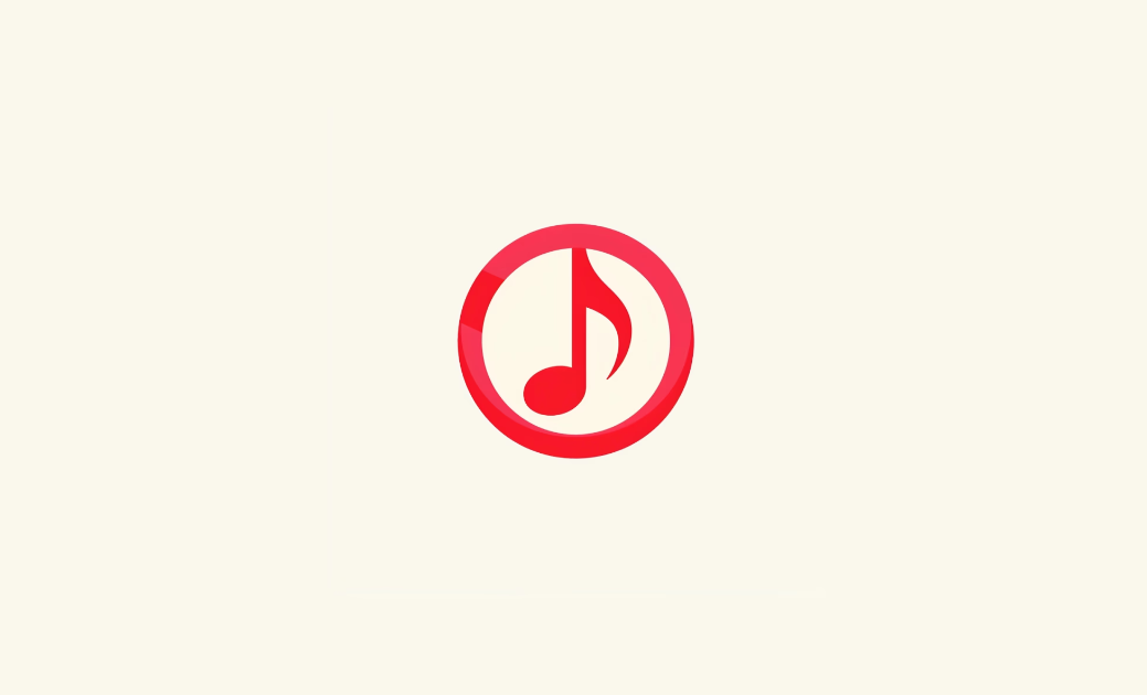 Flat vector logo red note symbol in round